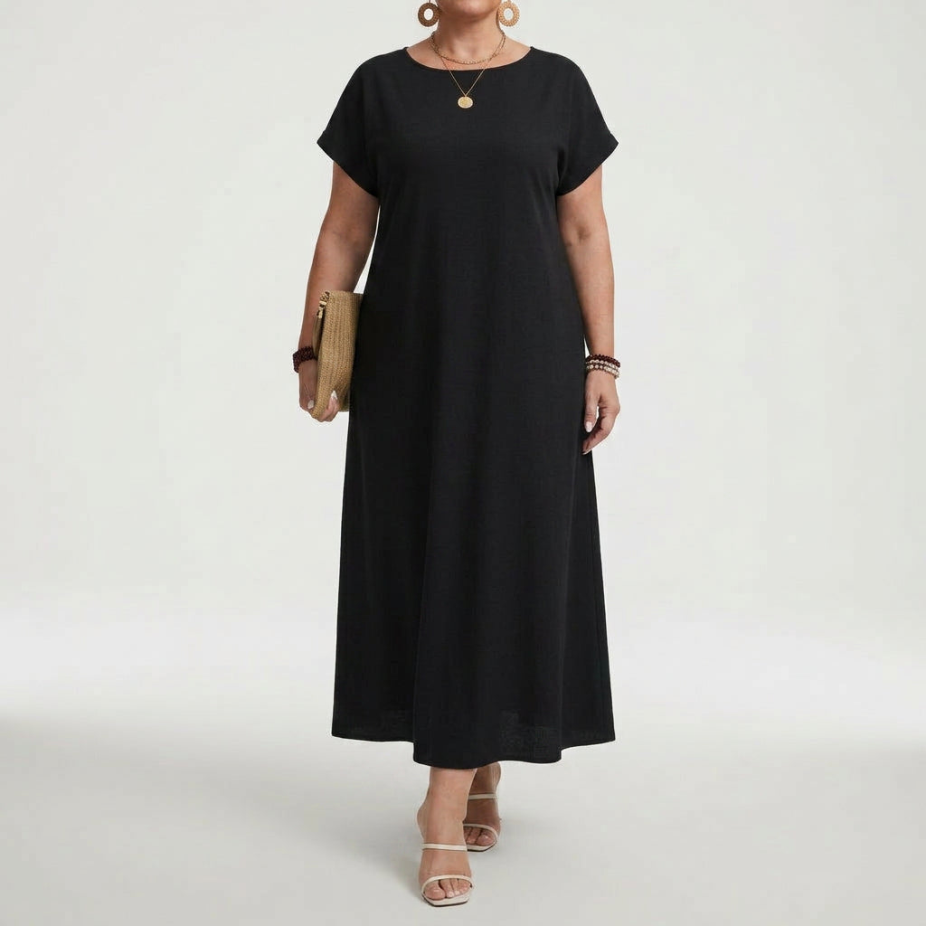 Margaux™ — Elegant and Minimalist Long Dress - Plus size model