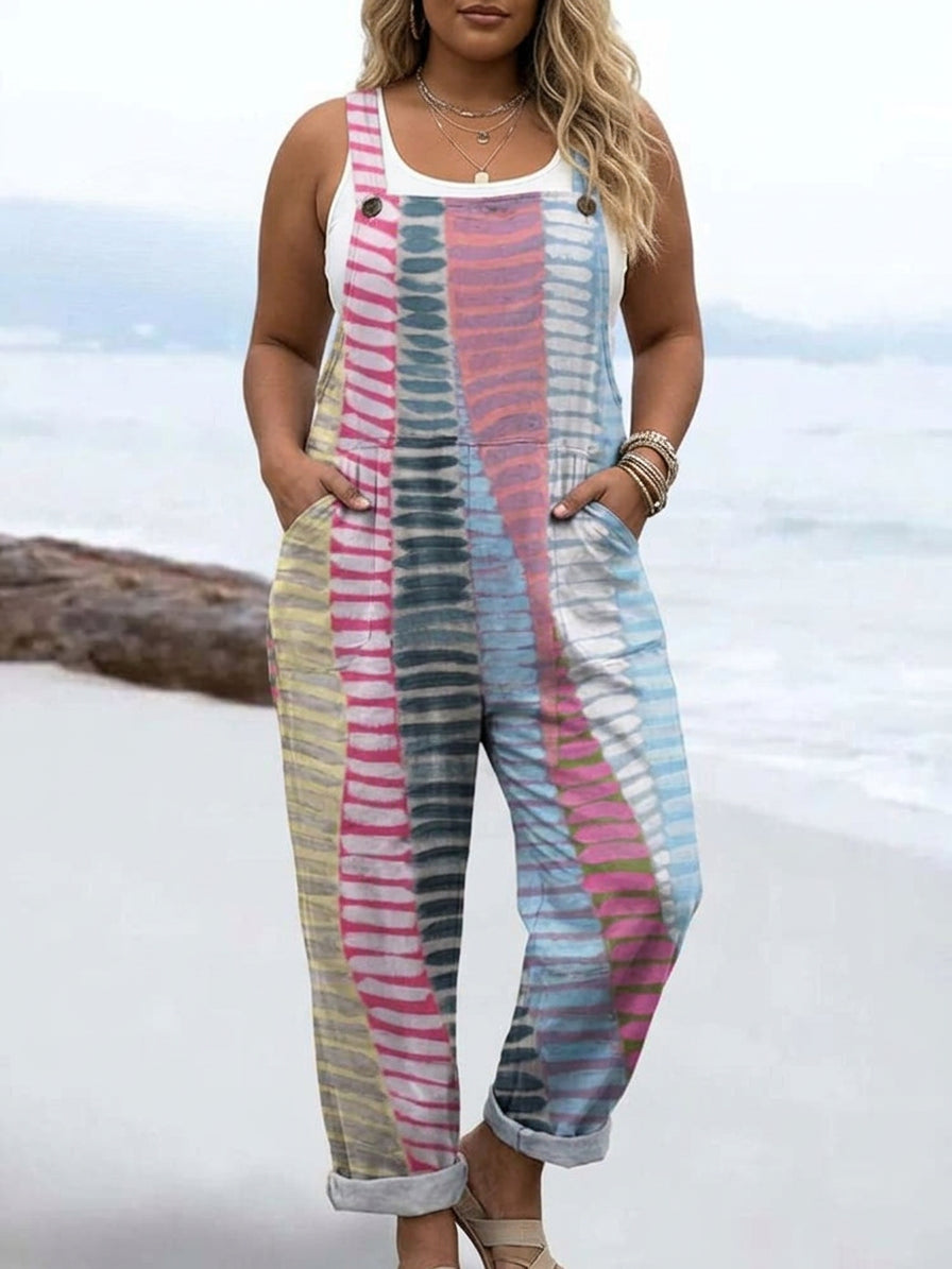 Coastal Rhythm Jumpsuit - Plus size model
