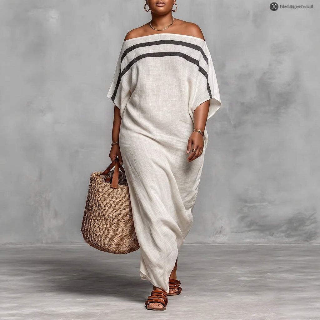 Amelia Stand-Collar Dress: Effortless Everyday Chic - Plus size model