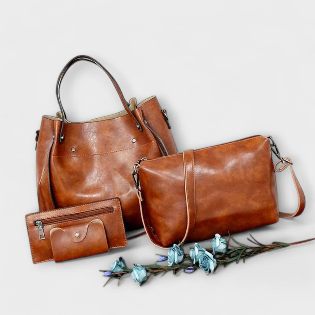 Leah - 4-Piece Vintage Bag Set