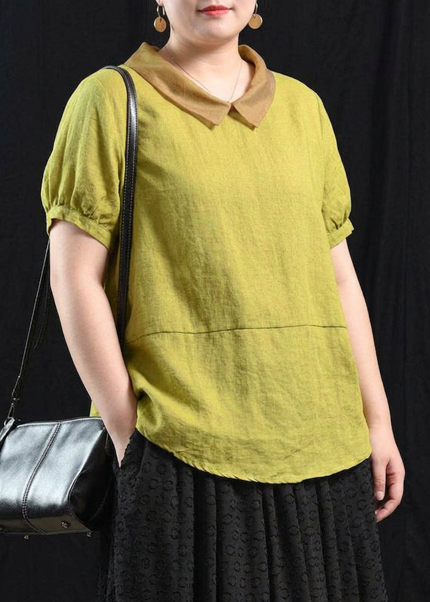 Emma - Summer Linen Shirt Blouse - Plus size model