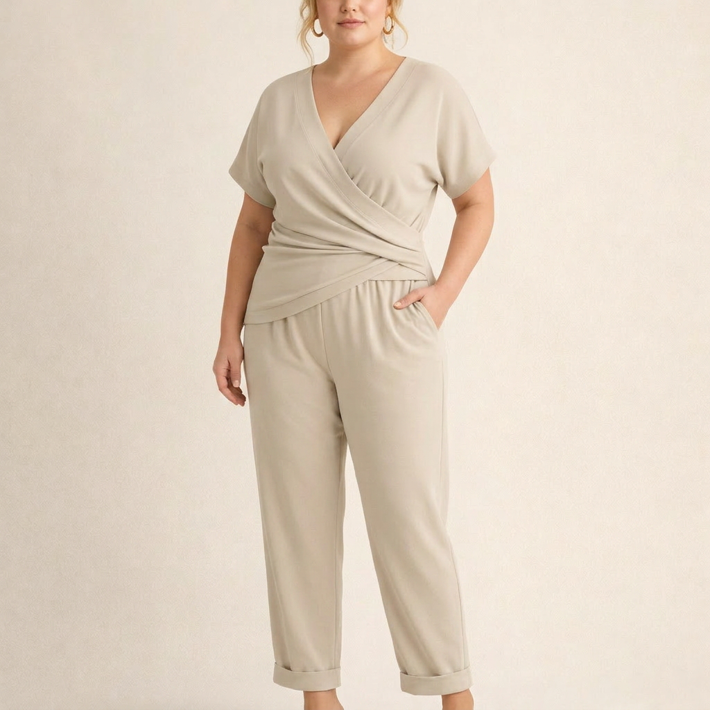 Magda | Elegant Wrap Jumpsuit - Plus size model