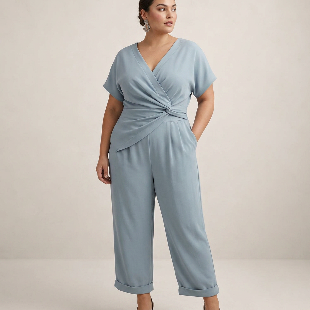 Magda | Elegant Wrap Jumpsuit - Plus size model