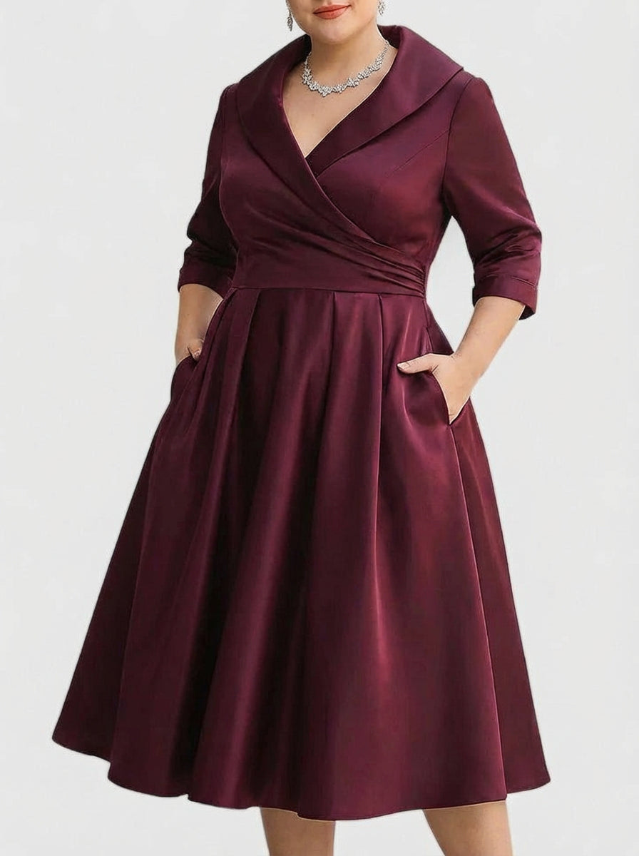 Zyrah - Elegant Midi Dress - Plus size model