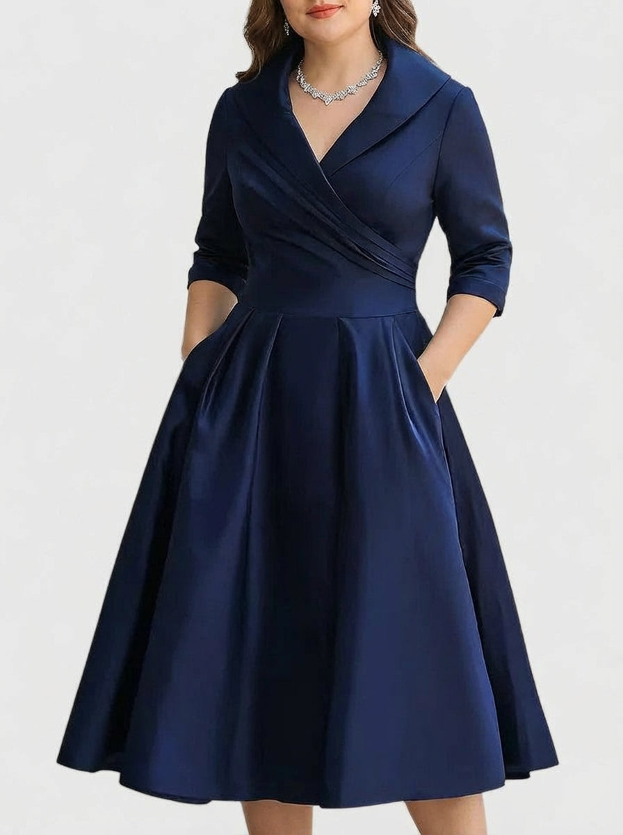 Zyrah - Elegant Midi Dress - Plus size model