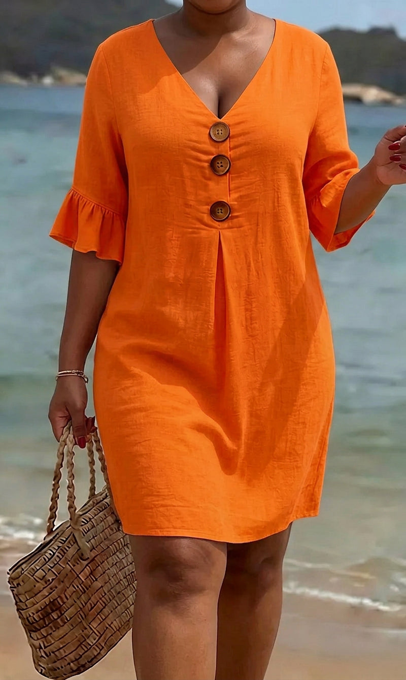 Anastasia - Elegant Casual Dress - Plus size model