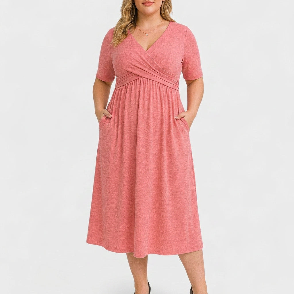 Elowen | Elegant Midi Dress - Plus size model