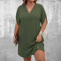 Amelia - Elegant Tummy Covering Dress - Plus size model