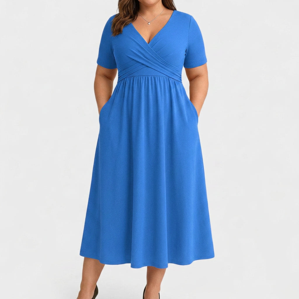 Elowen | Elegant Midi Dress - Plus size model