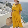 Abigail Commuter Maxi Dress: Elegant Everyday Sophistication - Plus size model