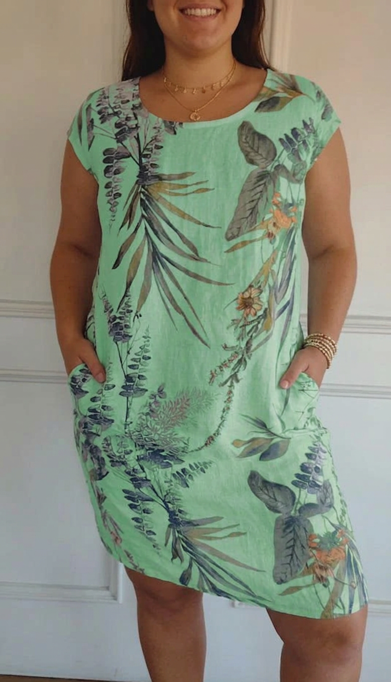 Elowen | Linen Summer Dress - Plus size model