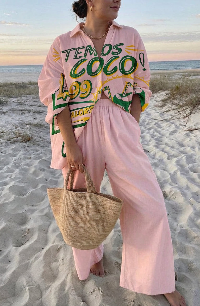 Rosabelle | Linen Set - Plus size model