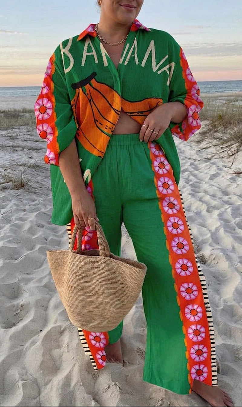 Verdelina | Linen Set - Plus size model