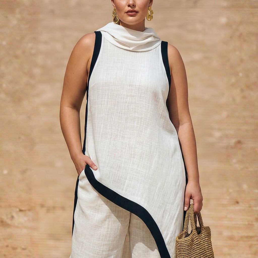 LEONORA | ELEGANT LINEN SUIT - Plus size model