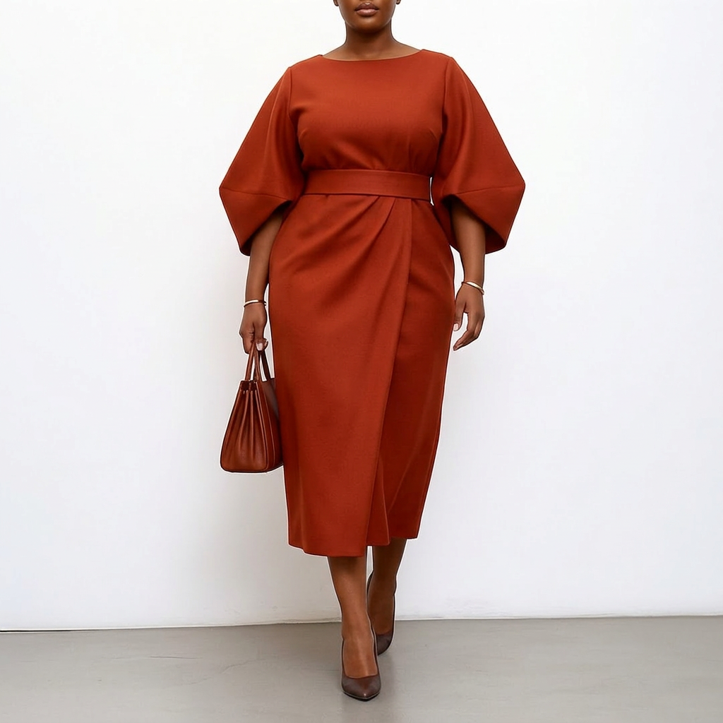Eldra™ | Maxi Dress with Batwing Sleeves - Plus size model