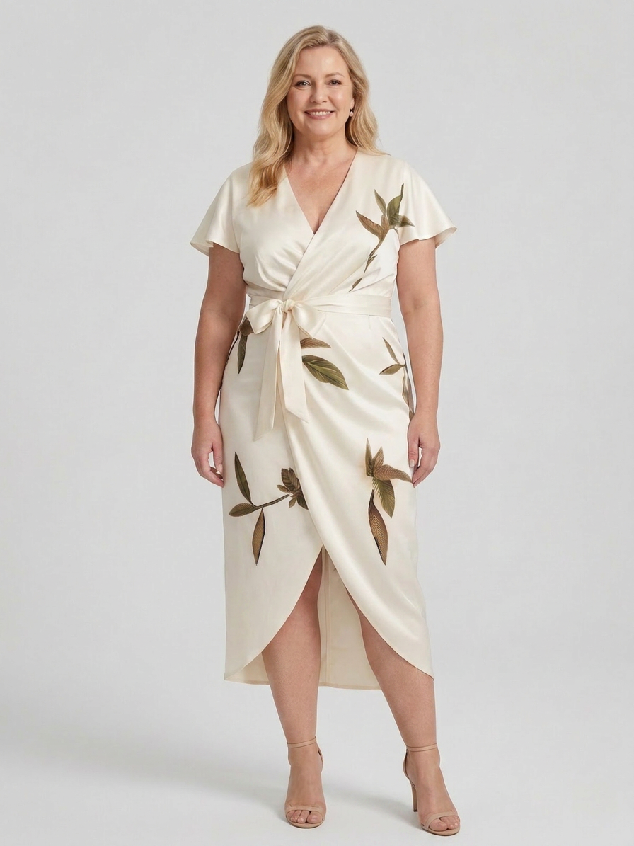 Jessie - Elegant Wrap Dress True - Plus size model