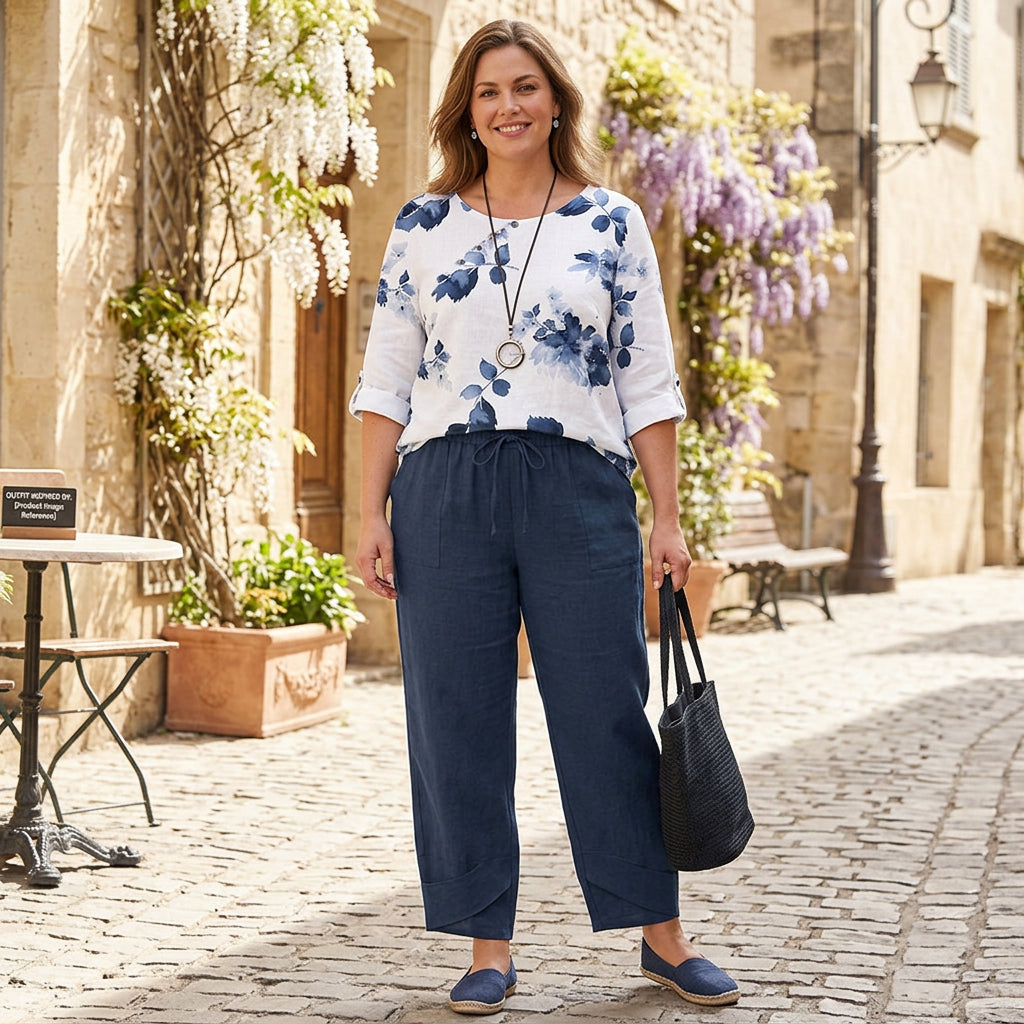 Catherine Printed Set: Effortless Everyday Comfort - Plus size model