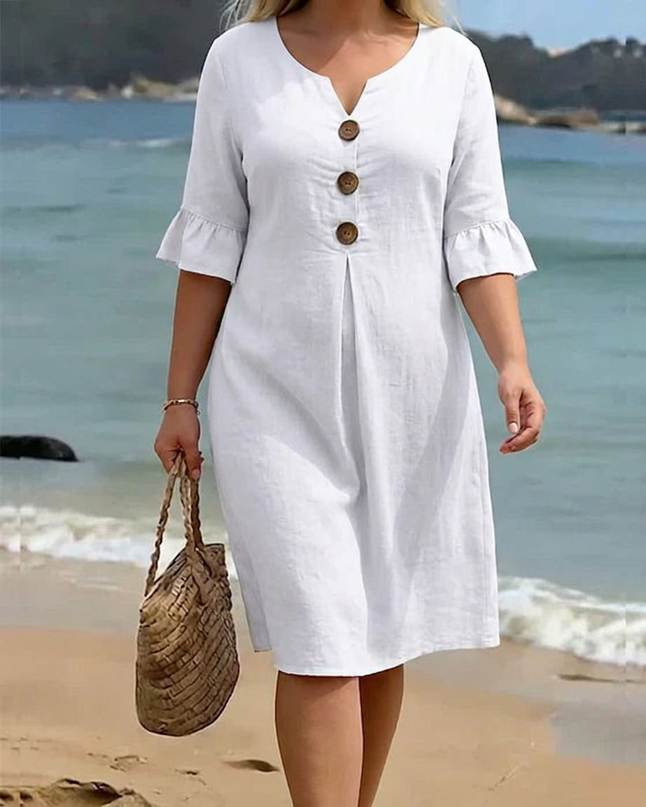 Emilia - Elegant Casual Dress - Plus size model
