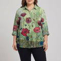 Juliette | Elegant Linen Summer Blouse - Plus size model