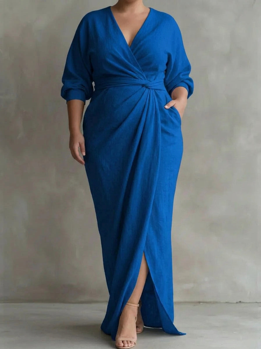 Valentina Waist-Cinching Dress: Elegant Feminine Silhouette - Plus size model