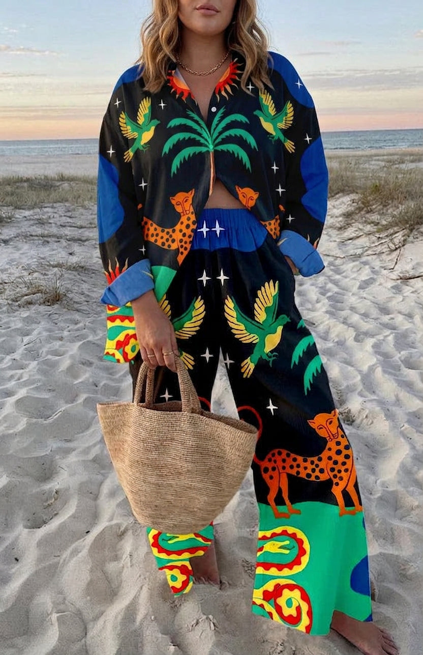 Noctara | Linen Set - Plus size model