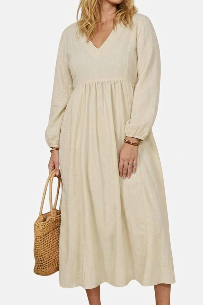 Tiffany - Midi Long Sleeve Dress - Plus size model