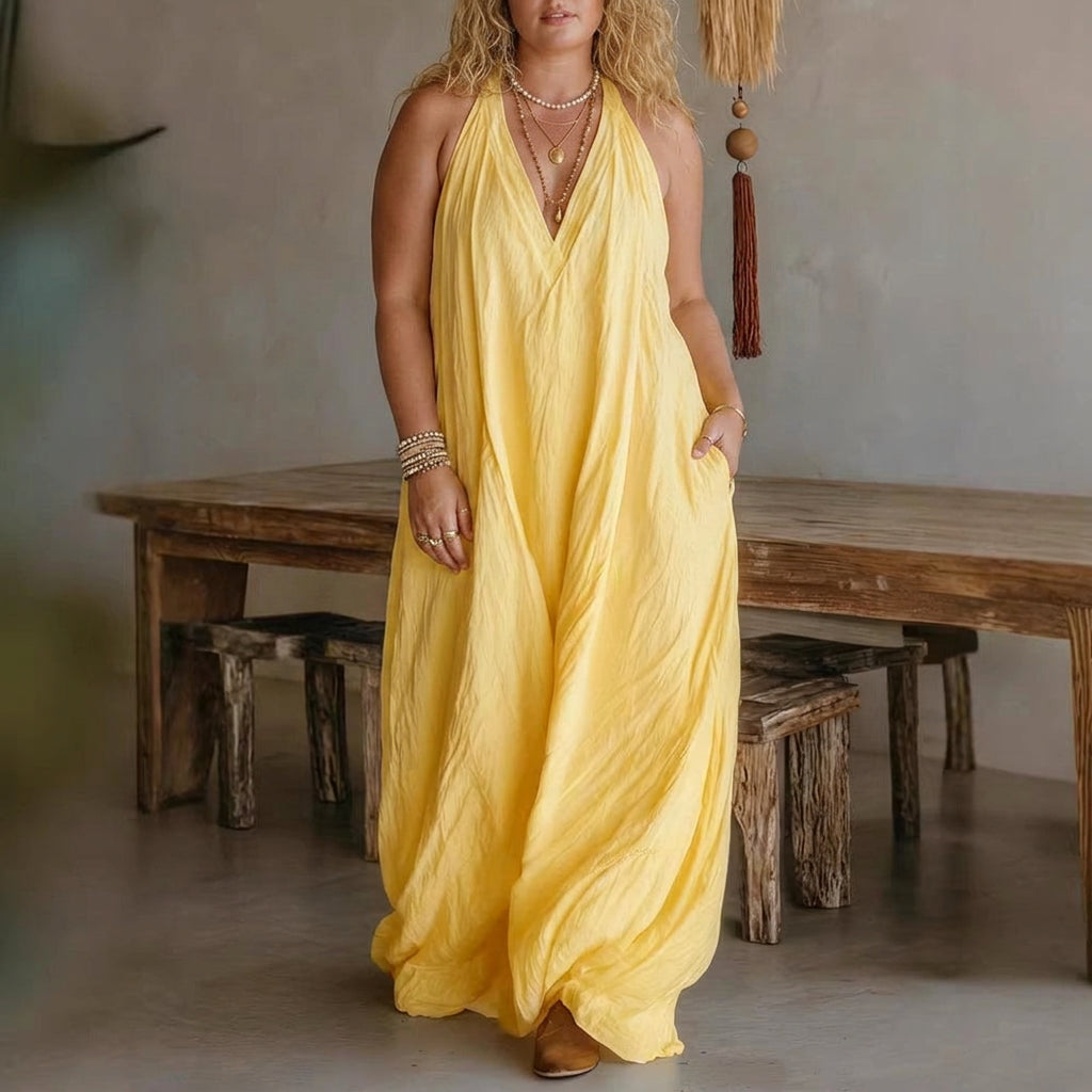 Camille Sleeveless Maxi Dress: Effortless Summer Flow - Plus size model