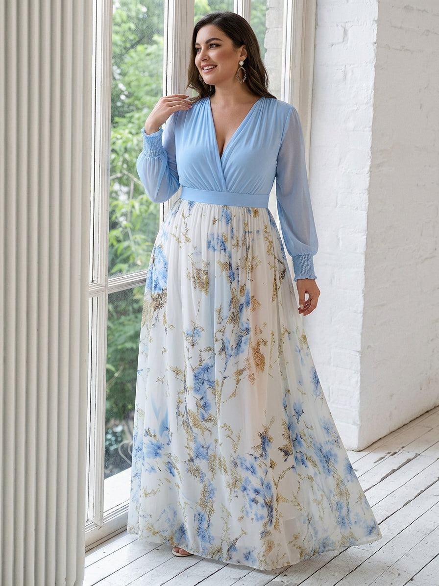 Harper™ | Beautiful Maxi Dress with Floral Print - Plus size model