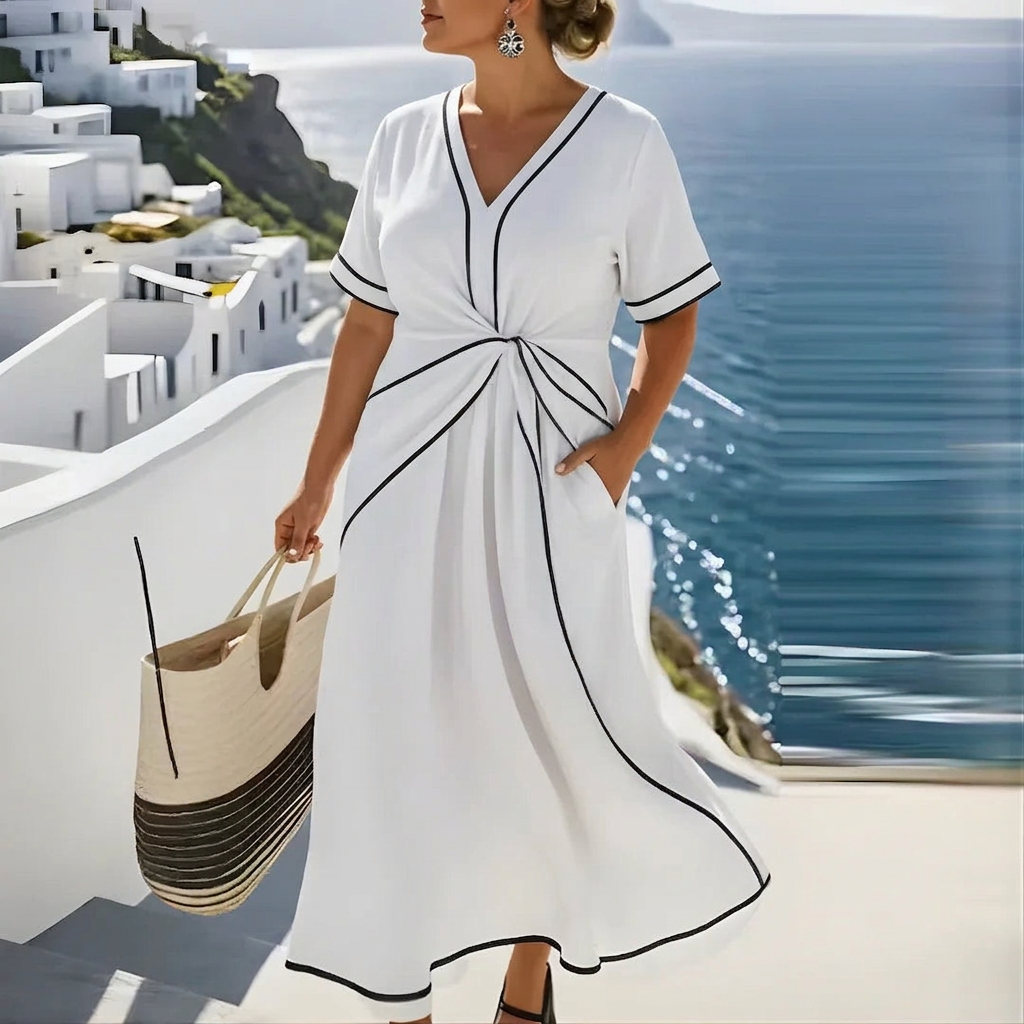 Noorani™ Elegant Flattering Dress - Plus size model