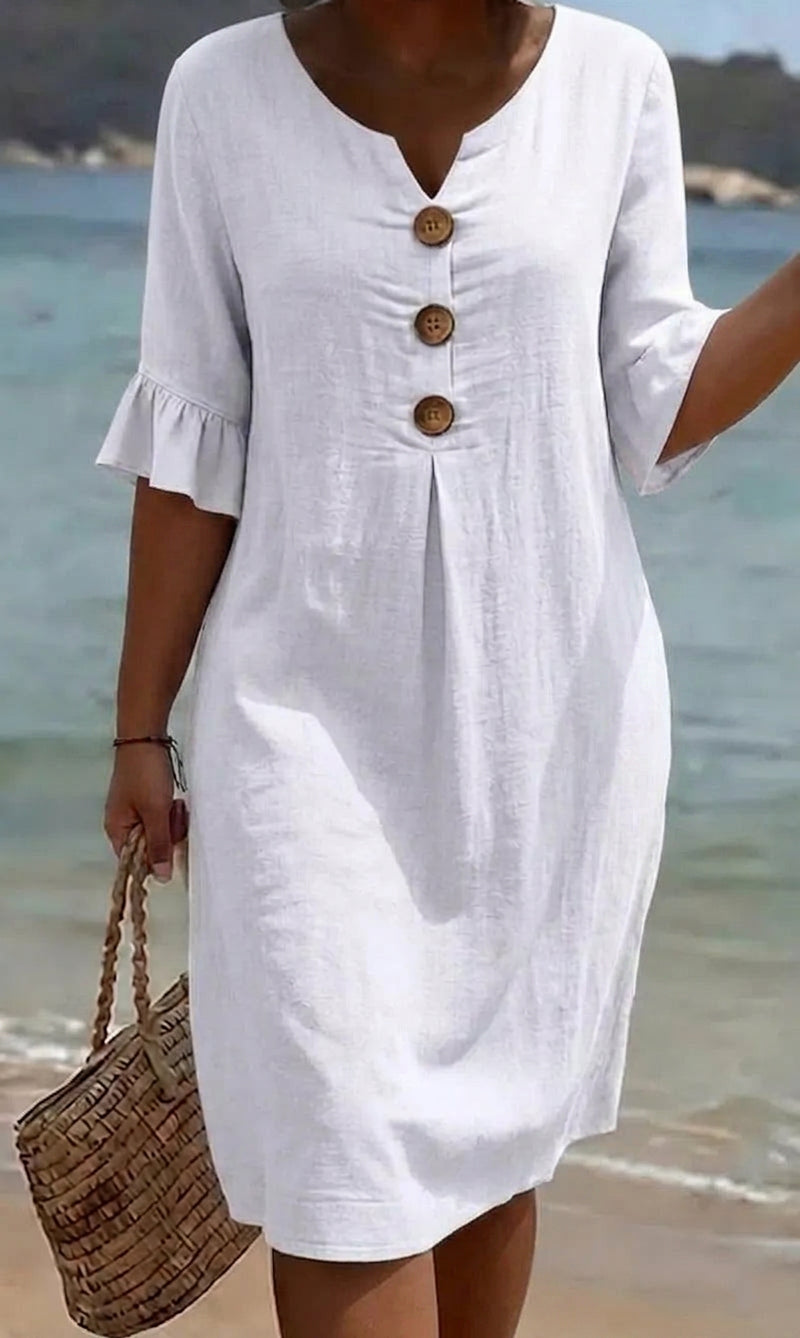 Emilia - Elegant Casual Dress - Plus size model
