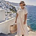Isabella Bow Maxi Dress: Effortless Everyday Elegance - Plus size model
