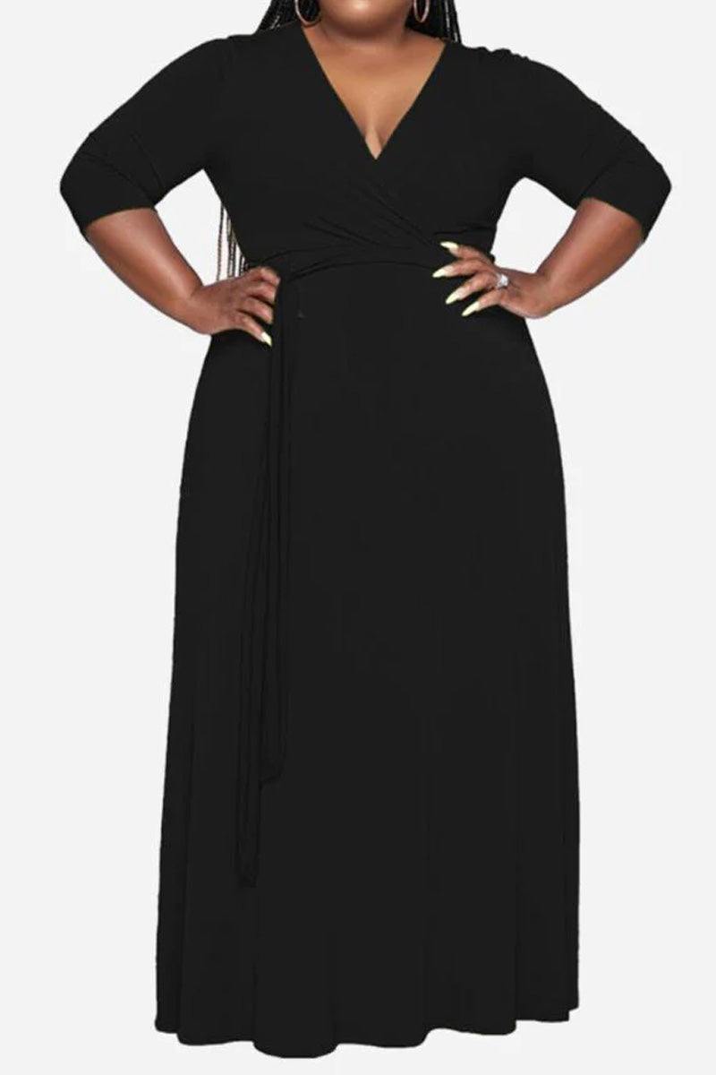 Naomi - Elegant Plus Size Belted Dress