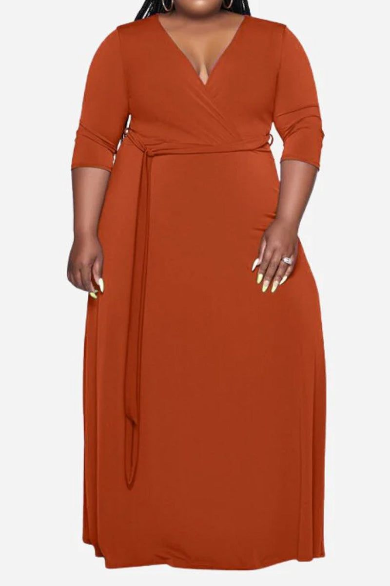 Naomi - Elegant Plus Size Belted Dress
