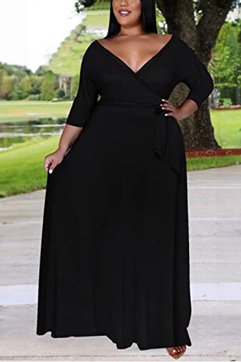 Naomi - Elegant Plus Size Belted Dress