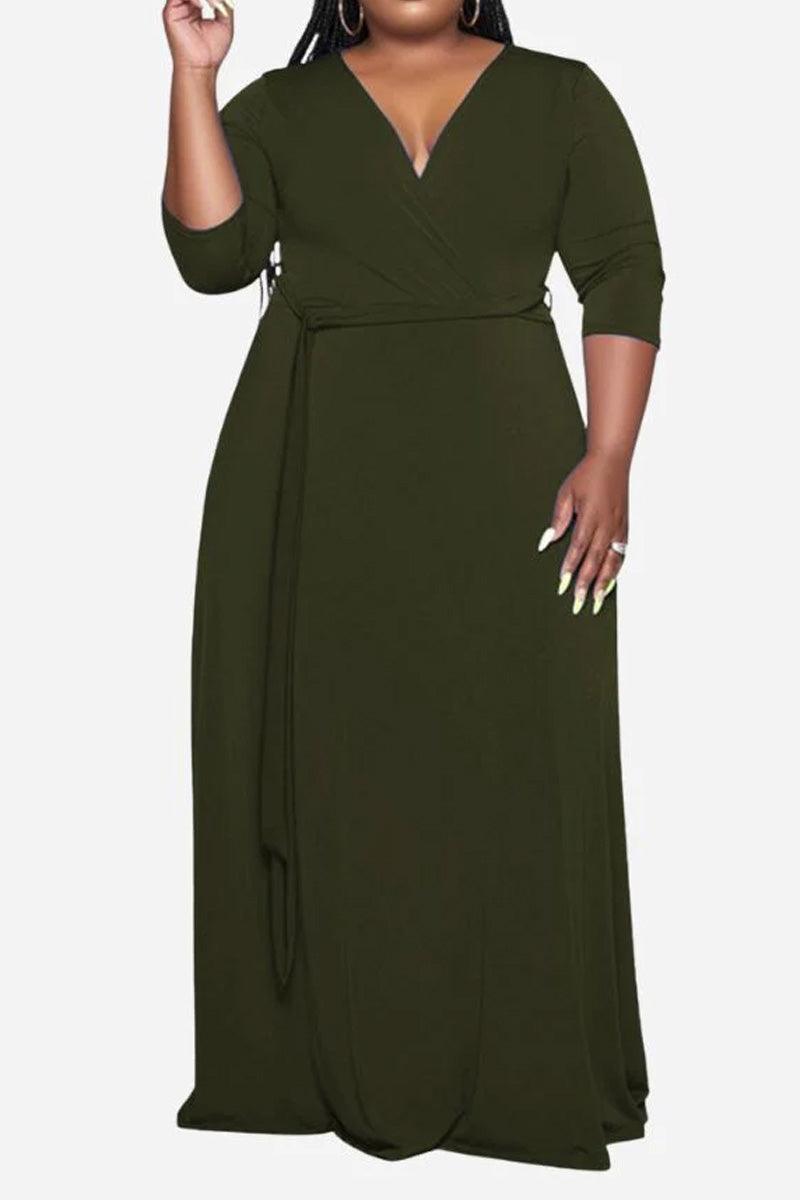 Naomi - Elegant Plus Size Belted Dress