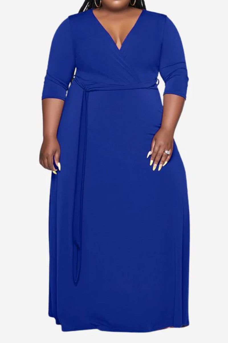 Naomi - Elegant Plus Size Belted Dress