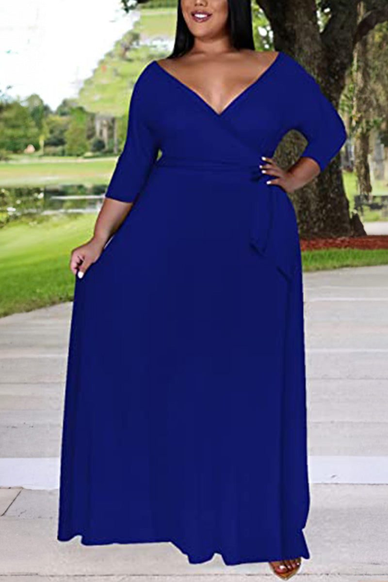 Naomi - Elegant Plus Size Belted Dress