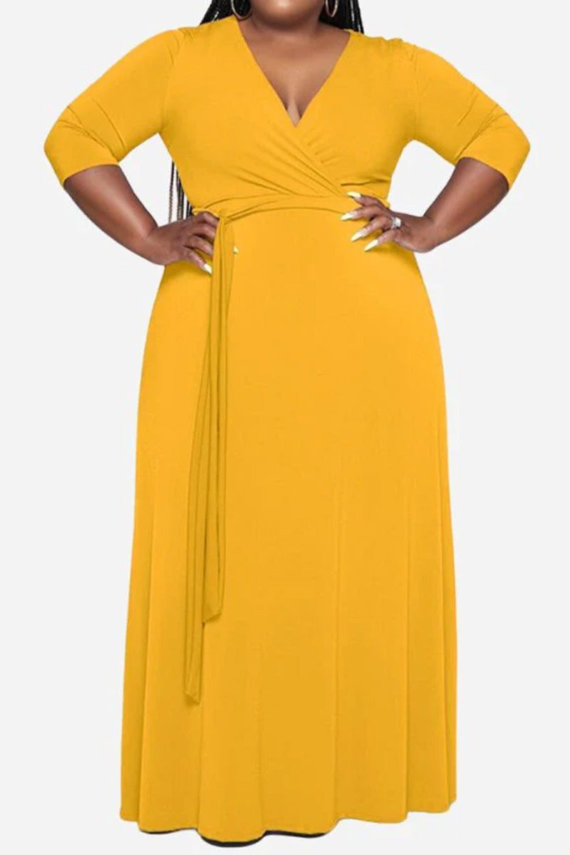 Naomi - Elegant Plus Size Belted Dress