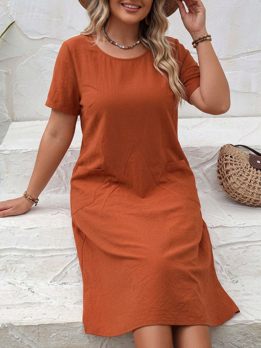 Adelaide -  Panelled Beach Dress - Plus size model