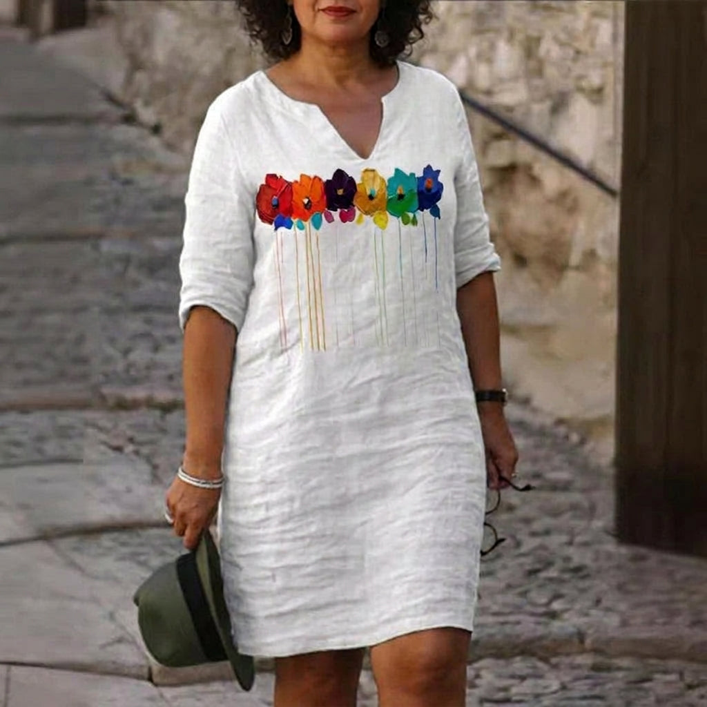 Destiny Floral Dress: Effortless Everyday Elegance - Plus size model