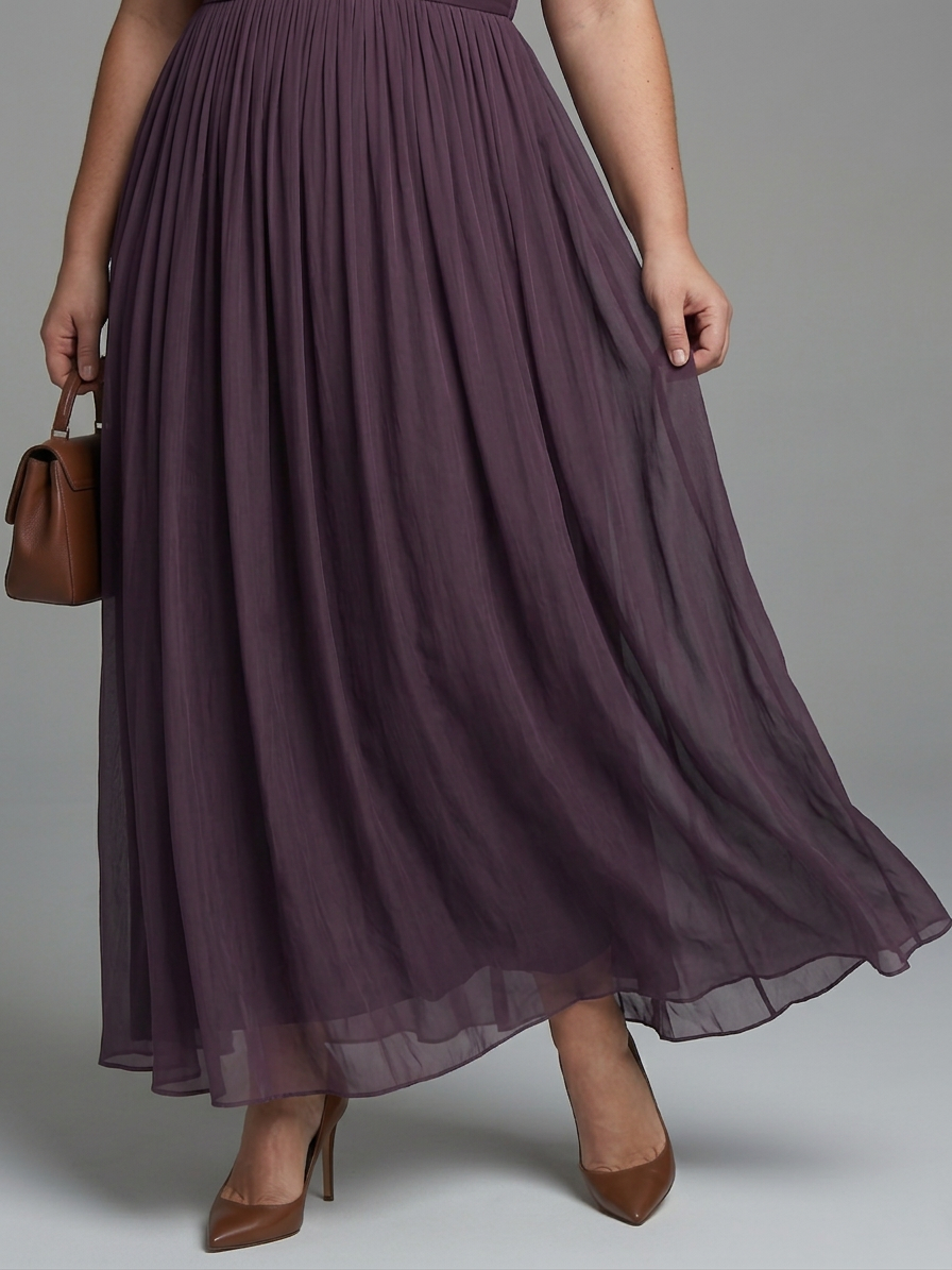 Elia | Gathered Waist Keyhole Maxi Dress - Plus size model