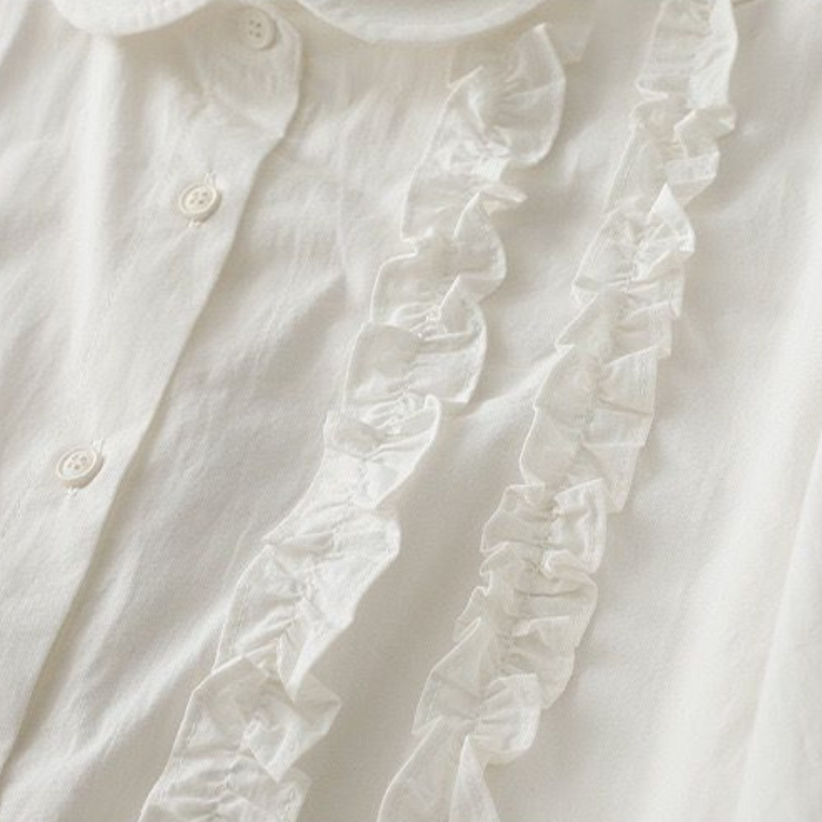 Sienna - Pure Cotton Ruffled Shirt