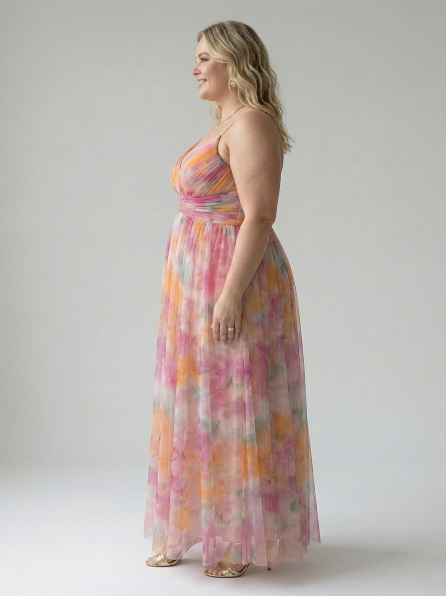 Stella & Grace™ | Soft Wrap Maxi Dress - Plus size model