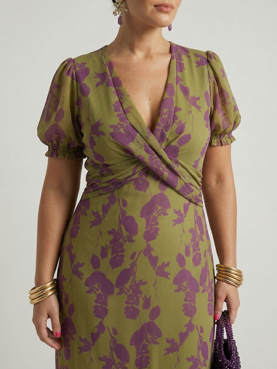 Virel | Relaxed Floral Midi Dress - Plus size model