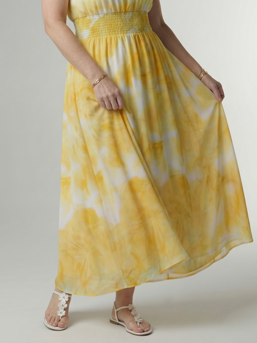 Sylin | Gathered Halter Midi Dress - Plus size model