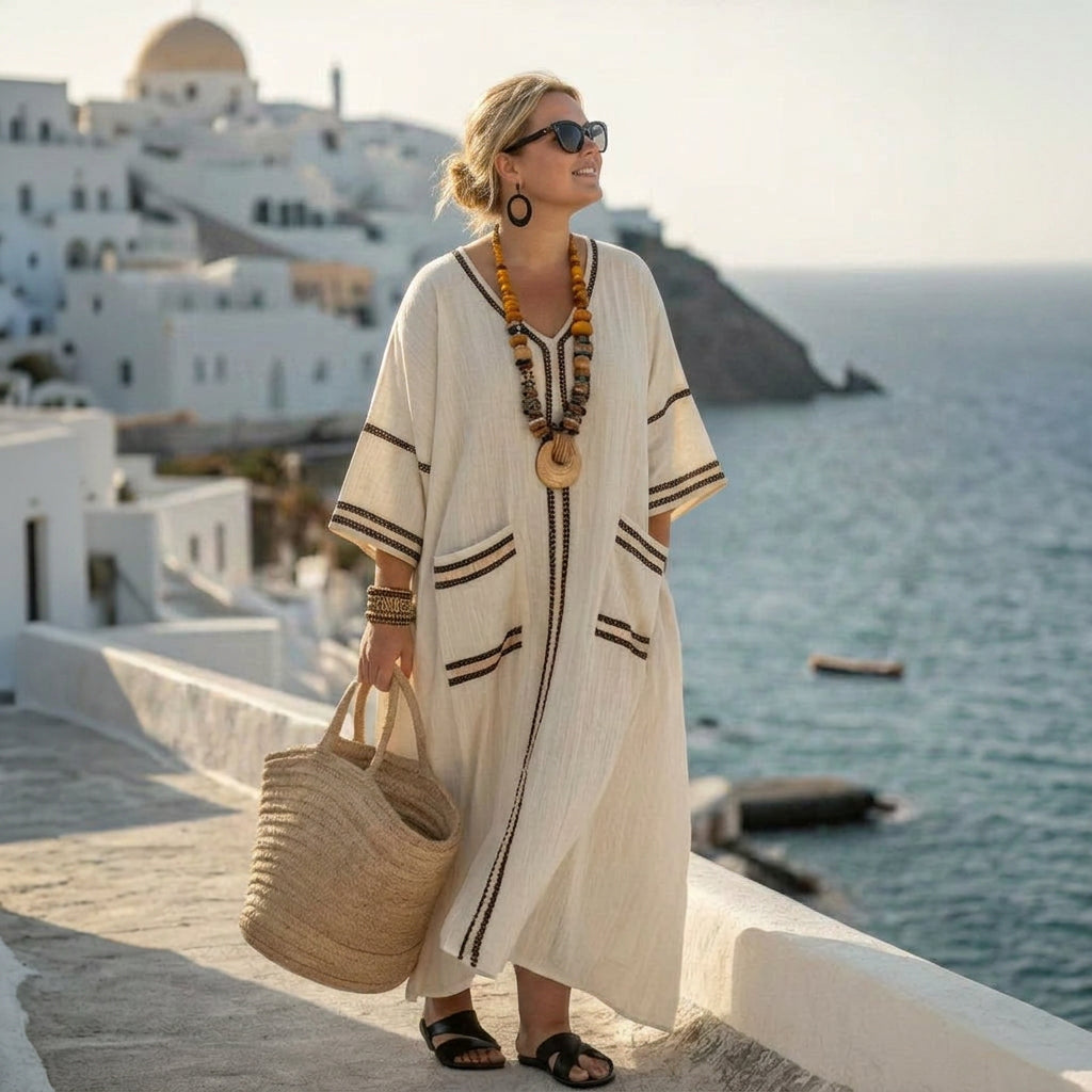 Aveline | Timeless Coastal Boho Maxi Dress - Plus size model