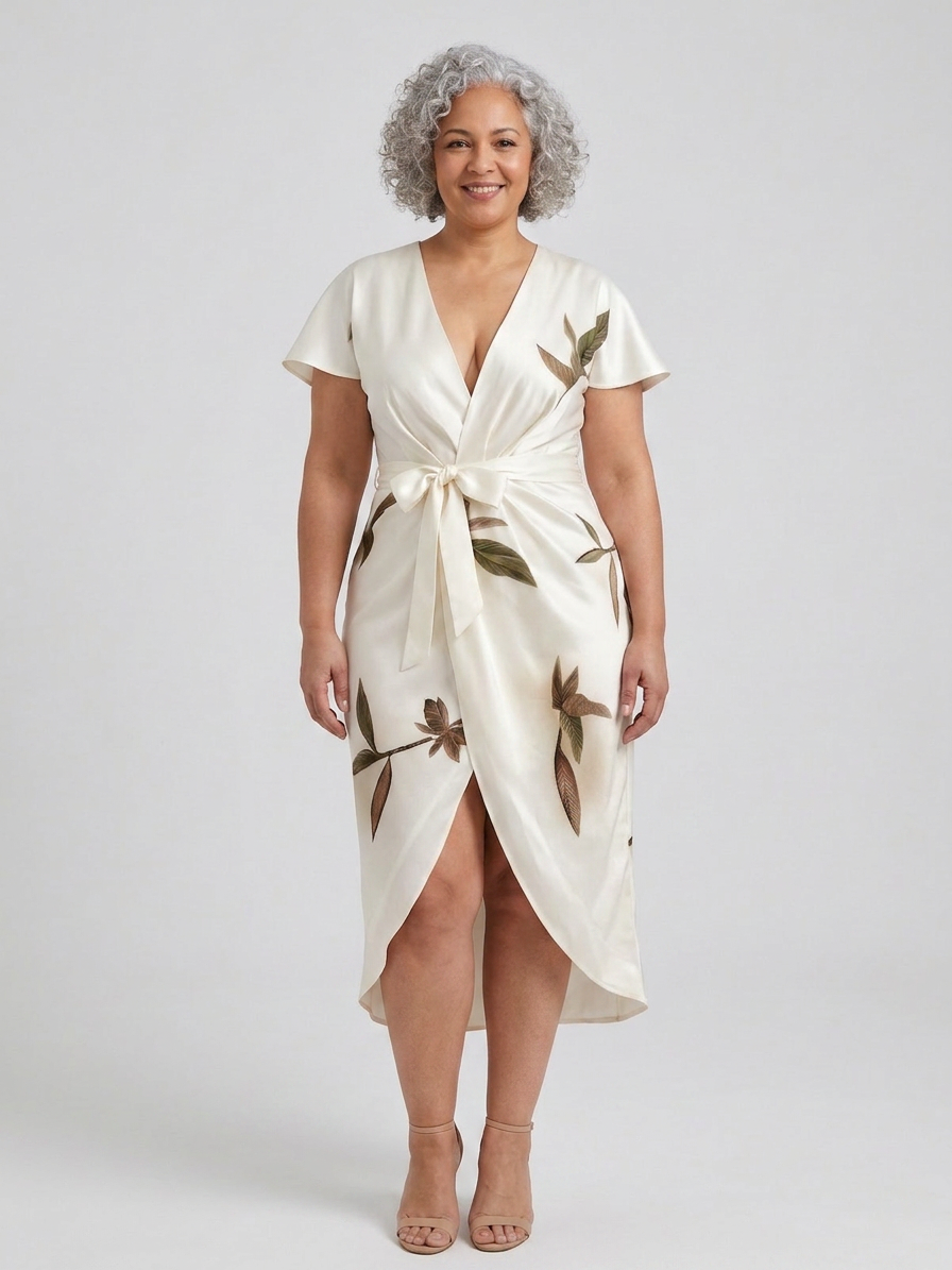 Jessie - Elegant Wrap Dress True - Plus size model