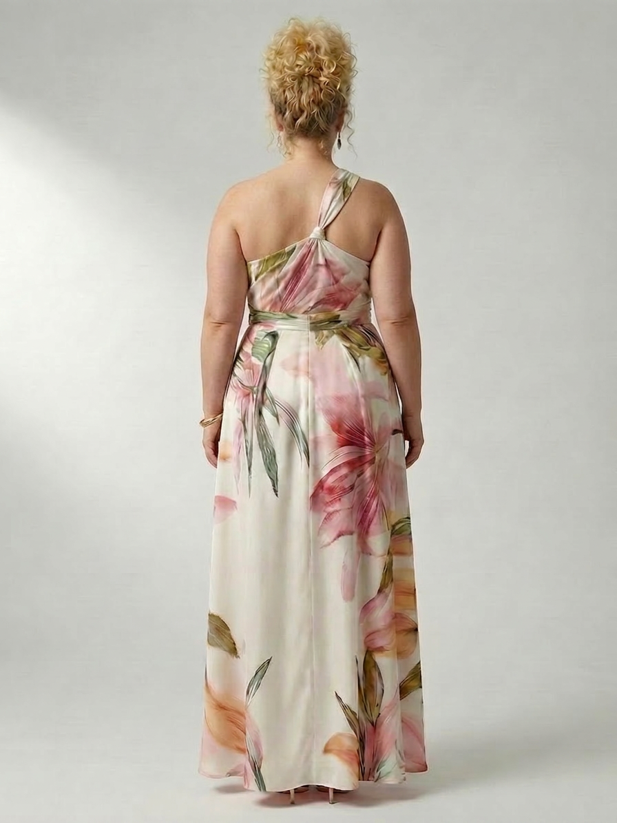Amiel | Light Floral Maxi Dress - Plus size model