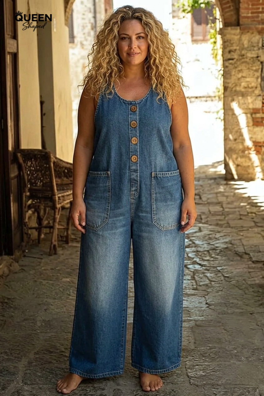 Ruth | Vintage Washed Cotton Denim Overalls