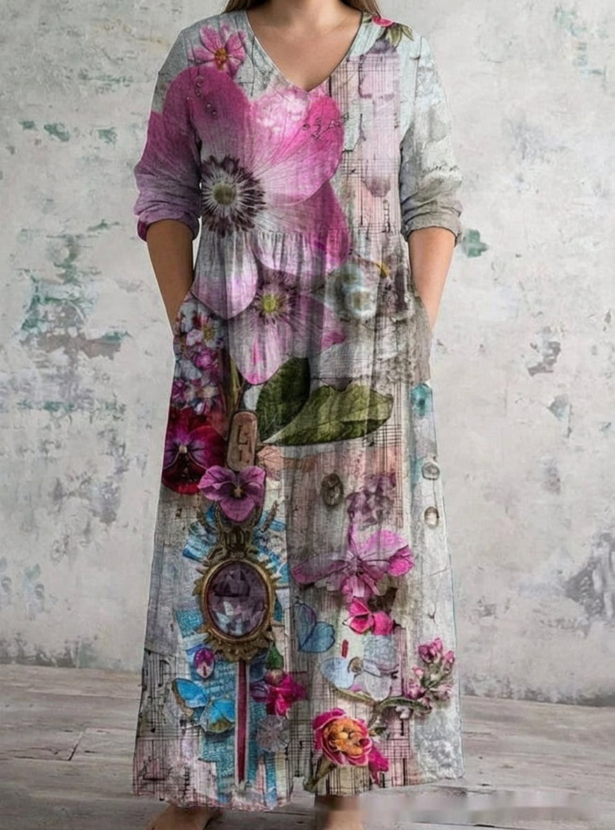 Violetta | Enchanted Bloom Maxi Dress - Plus size model